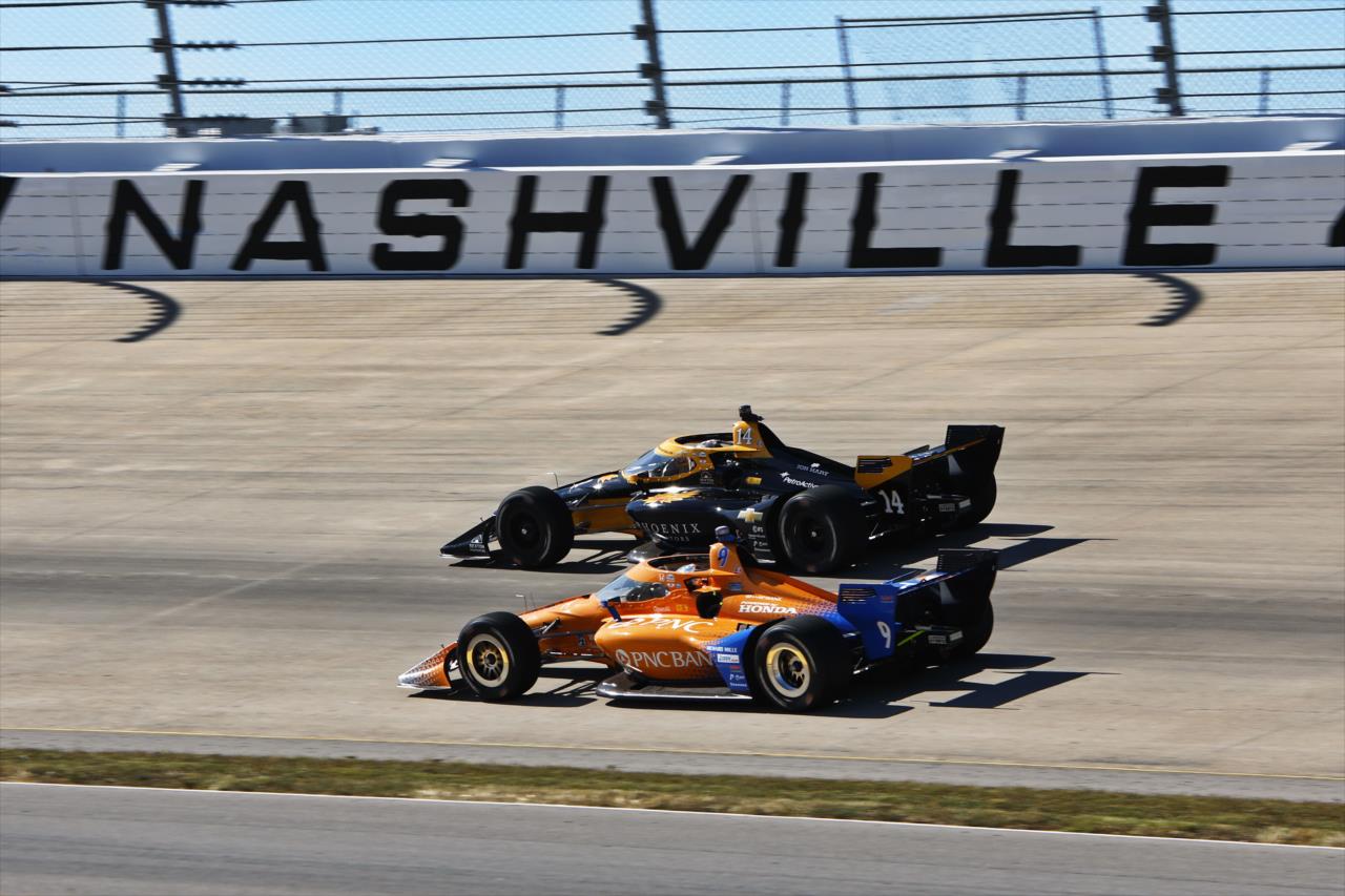 Santino Ferrucci and Scott Dixon - Borchetta Bourbon Music City Grand Prix - By: Chris Jones -- Photo by: Chris Jones