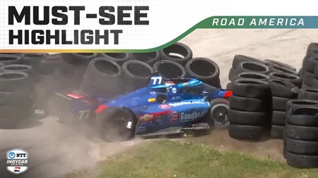 thumbnail for Sting Ray Robb Slams Into Tire Barrier at Road America