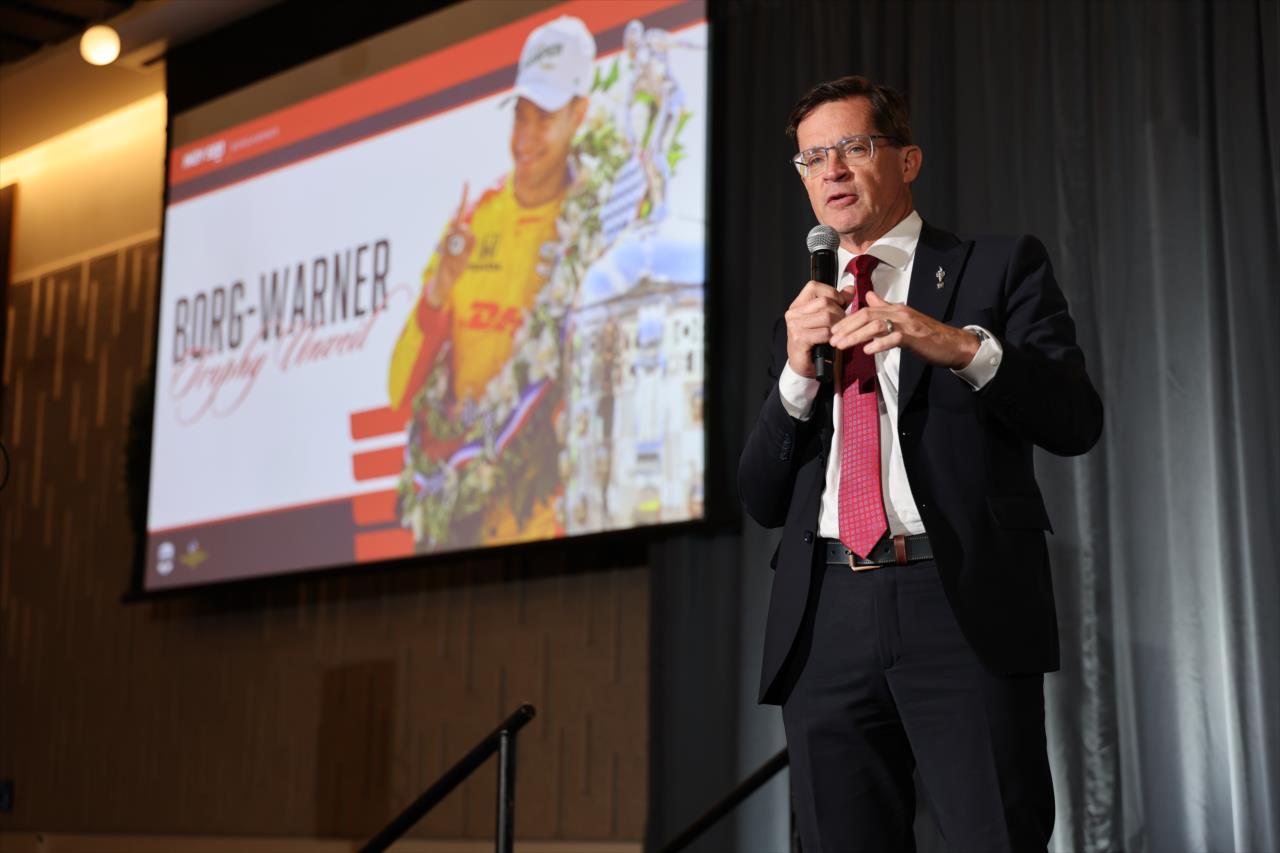 Alex Palou's Likeness Unveiled on Borg-Warner Trophy - Photo by: Chris Owens -- Photo by: Chris Owens