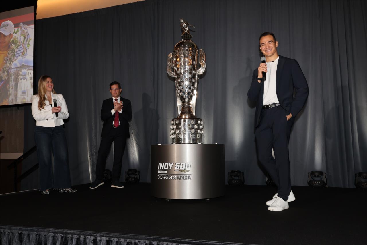 Alex Palou's Likeness Unveiled on Borg-Warner Trophy - Photo by: Chris Owens -- Photo by: Chris Owens